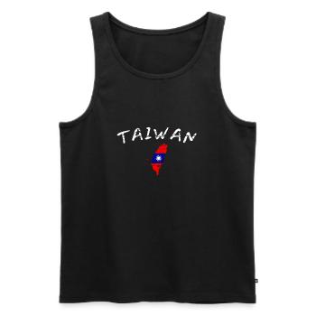Taïwan Vintage carte drapeau taïwanais taïwanais - Débardeur bio Premium Homme - noir - Devant - AI Model Male 178 light (178cm)