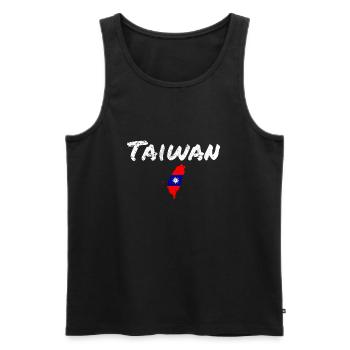 Taïwan Vintage carte drapeau taïwanais taïwanais - Débardeur bio Premium Homme - noir - Devant - AI Model Male 178 light (178cm)