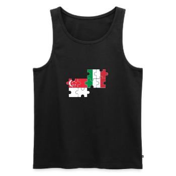 Singapur Italien Flagge Italiener Singapurer - Männer Premium Bio Tank Top - Schwarz - Vorne - AI Model Male 178 light (178cm)