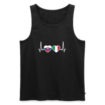 Slowakei Italien Herzschlag Flagge Slowake - Männer Premium Bio Tank Top - Schwarz - Vorne - AI Model Male 178 light (178cm)