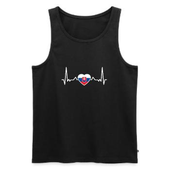 Slowakei Herzschlag Slowakische Flagge Slowake - Männer Premium Bio Tank Top - Schwarz - Vorne - AI Model Male 178 light (178cm)