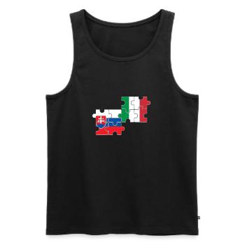 Slovakia, Italy, flag, Italian, Slovak - Men's Premium Organic Tank Top - black - Front - Michal (187cm)