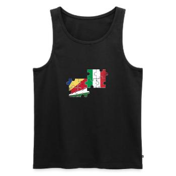 Seychelles Italie Vintage drapeau Seychelles - Débardeur bio Premium Homme - noir - Devant - AI Model Male 178 light (178cm)