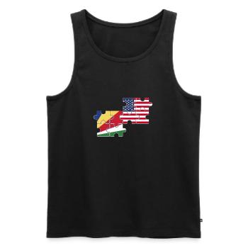Seychelles USA Drapeau Seychelles américaines - Débardeur bio Premium Homme - noir - Devant - AI Model Male 178 light (178cm)