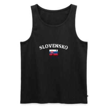 Slovensko Vintage Slowakische Flagge Slowake - Männer Premium Bio Tank Top - Schwarz - Vorne - AI Model Male 178 light (178cm)