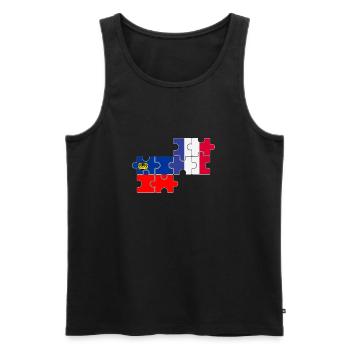 Liechtenstein France Flag Liechtensteiner - Men's Premium Organic Tank Top - black - Front - AI Model Male 178 light (178cm)
