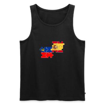 Liechtenstein Spain Flag Liechtensteiner - Men's Premium Organic Tank Top - black - Front - AI Model Male 178 light (178cm)