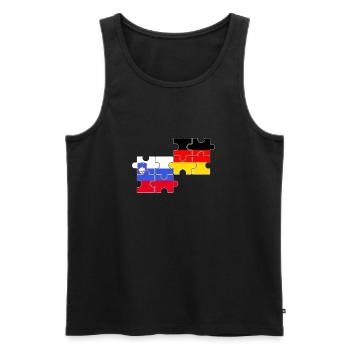 Slovénie Allemagne Drapeau Allemand Slovène - Débardeur bio Premium Homme - noir - Devant - AI Model Male 178 light (178cm)