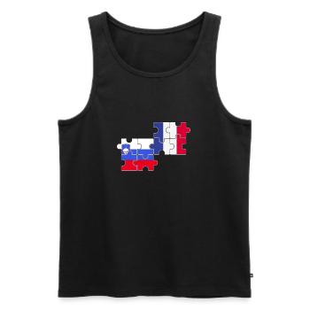Slovénie France Drapeau Français Slovène - Débardeur bio Premium Homme - noir - Devant - AI Model Male 178 light (178cm)