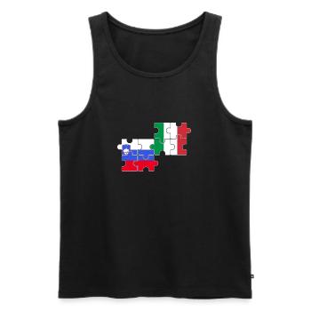 Slovénie Italie Drapeau Italien Slovène - Débardeur bio Premium Homme - noir - Devant - AI Model Male 178 light (178cm)