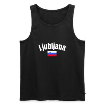 Ljubljana, Slovénie, Drapeau slovène, Slovène - Débardeur bio Premium Homme - noir - Devant - AI Model Male 178 light (178cm)