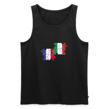 France Italie Vintage Drapeau Français - Débardeur bio Premium Homme - noir - Devant - Michal (187cm)