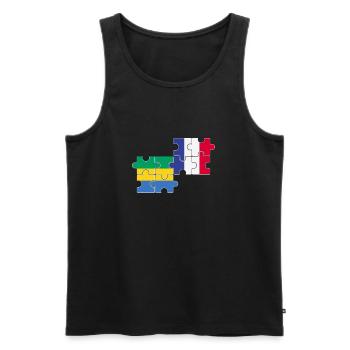 Gabun Frankreich Flagge Französisch Gabuner - Männer Premium Bio Tank Top - Schwarz - Vorne - AI Model Male 178 light (178cm)