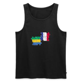 Gabun Frankreich Vintage Flagge Gabuner - Männer Premium Bio Tank Top - Schwarz - Vorne - AI Model Male 178 light (178cm)