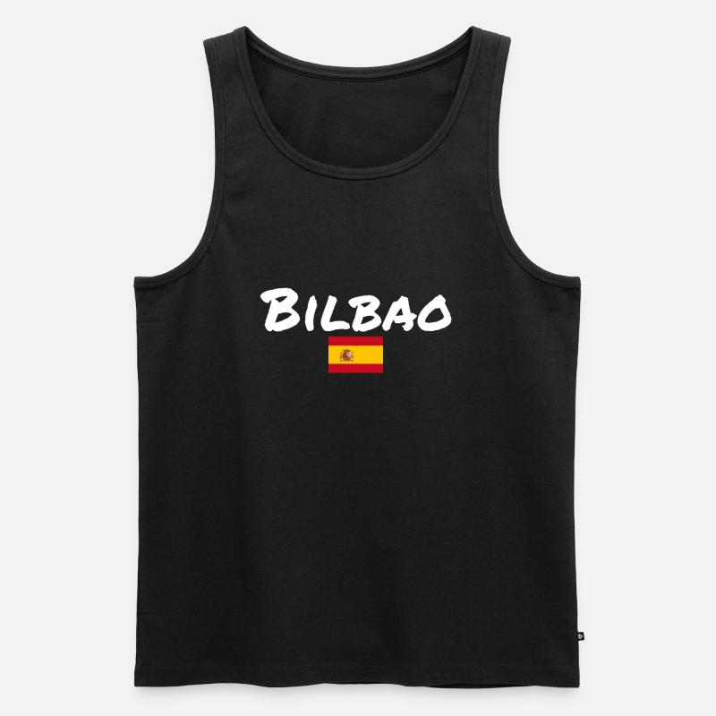 Bilbao Spanien Spanische Flagge Spanier - Männer Premium Bio Tank Top - Schwarz