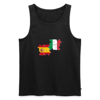Spain Italy Flag Italians Spaniards - Men's Premium Organic Tank Top - black - Front - AI Model Male 178 light (178cm)