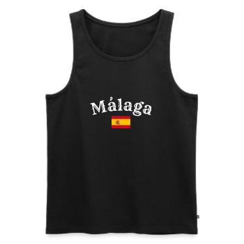 Malaga, Espagne, Drapeau espagnol, Espagnols - Débardeur bio Premium Homme - noir - Devant - Michal (187cm)