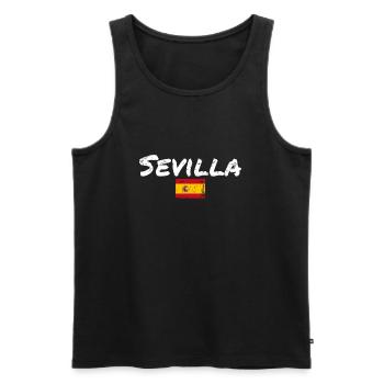 Sevilla Vintage Spanien Spanische Flagge Spanier - Männer Premium Bio Tank Top - Schwarz - Vorne - Michal (187cm)