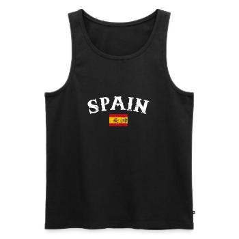 Spain Vintage Spain Spanish Flag Spanish - Men's Premium Organic Tank Top - black - Front - Michal (187cm)