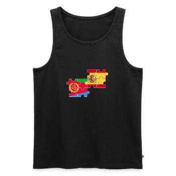 Eritrea Spanien Flagge Spanisch Eritreer - Männer Premium Bio Tank Top - Schwarz - Vorne - AI Model Male 178 light (178cm)