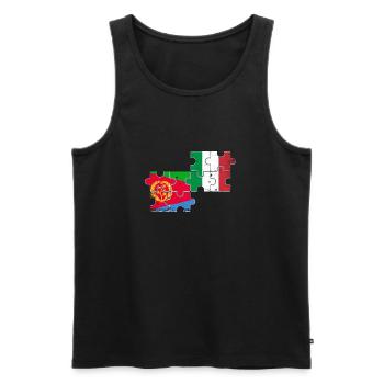 Eritrea Italien Vintage Flagge Eritreer - Männer Premium Bio Tank Top - Schwarz - Vorne - AI Model Male 178 light (178cm)