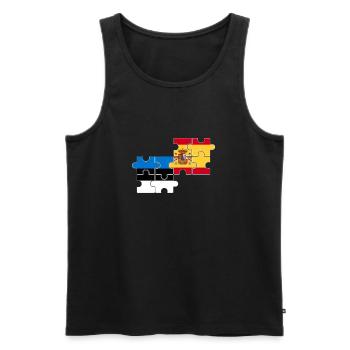 Estland Spanien Flagge Spanisch Este - Männer Premium Bio Tank Top - Schwarz - Vorne - AI Model Male 178 light (178cm)