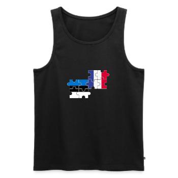 Estland Frankreich Flagge Französisch Este - Männer Premium Bio Tank Top - Schwarz - Vorne - AI Model Male 178 light (178cm)