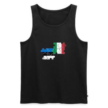 Estland Italien Vintage Flagge Italienisch Este - Männer Premium Bio Tank Top - Schwarz - Vorne - AI Model Male 178 light (178cm)