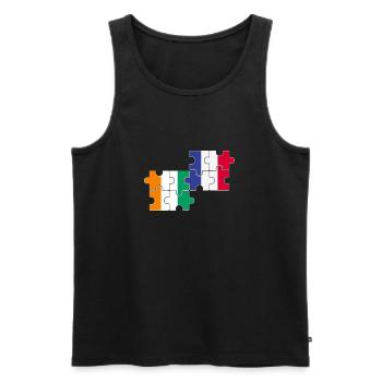 Côte d'Ivoire France flag French Ivorian - Men's Premium Organic Tank Top - black - Front - AI Model Male 178 light (178cm)