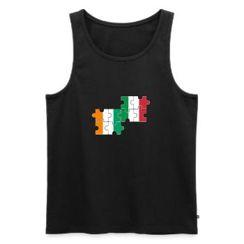 Côte d'Ivoire Italy flag Italian Ivorian - Men's Premium Organic Tank Top - black - Front - AI Model Male 178 light (178cm)
