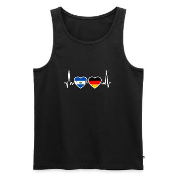 El Salvador Allemagne Vintage Heartbeat drapeau - Débardeur bio Premium Homme - noir - Devant - Michal (187cm)