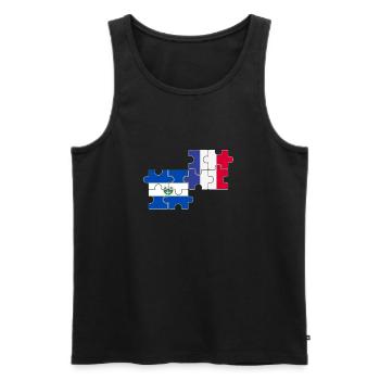 El Salvador France drapeau Salvadoriens - Débardeur bio Premium Homme - noir - Devant - Michal (187cm)
