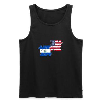 El Salvador États-Unis Drapeau Américain - Débardeur bio Premium Homme - noir - Devant - Michal (187cm)