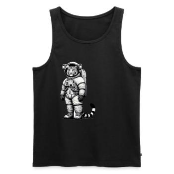 Cute Tiger Astronaut - Men's Premium Organic Tank Top - black - Front - AI Model Male 178 light (178cm)