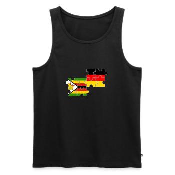 Zimbabwe Allemagne Drapeau Allemand Zimbabwéen - Débardeur bio Premium Homme - noir - Devant - AI Model Male 178 light (178cm)