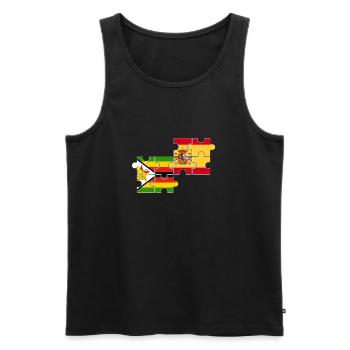 Simbabwe Spanien Flagge Spanier Simbabwer - Männer Premium Bio Tank Top - Schwarz - Vorne - AI Model Male 178 light (178cm)