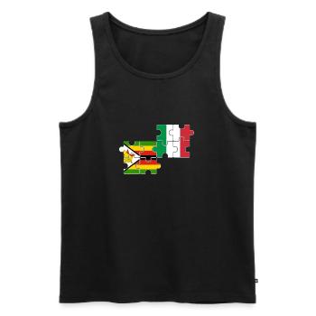 Zimbabwe Italie Drapeau Italien Zimbabwéen - Débardeur bio Premium Homme - noir - Devant - AI Model Male 178 light (178cm)
