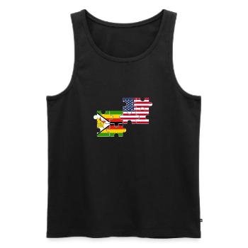 Zimbabwe USA Flagge Amerikaner Simbabwer - Männer Premium Bio Tank Top - Schwarz - Vorne - AI Model Male 178 light (178cm)