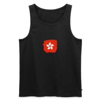 Hong Kong Vintage Flag Hong Kong Hong Kong - Men's Premium Organic Tank Top - black - Front - AI Model Male 178 light (178cm)