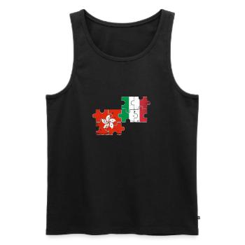 Hong Kong Italie Vintage drapeau Hong Kong - Débardeur bio Premium Homme - noir - Devant - AI Model Male 178 light (178cm)