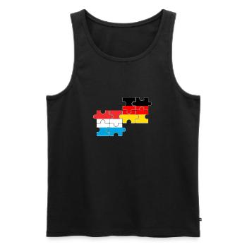 Luxembourg Germany Flag German Luxembourger - Men's Premium Organic Tank Top - black - Front - AI Model Male 178 light (178cm)