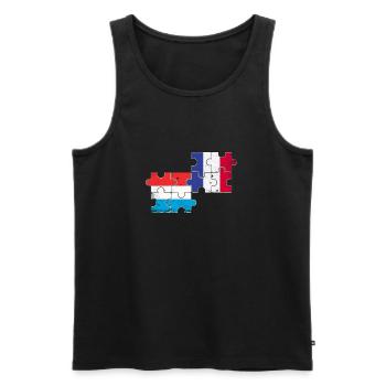 Luxembourg France Vintage Flag Luxembourger - Men's Premium Organic Tank Top - black - Front - AI Model Male 178 light (178cm)