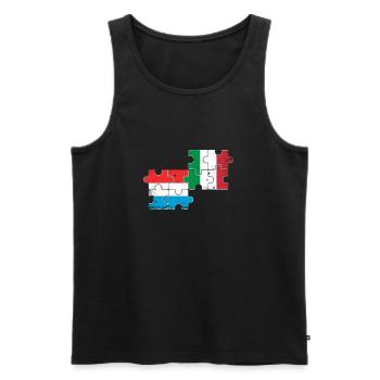 Luxembourg Italy Heartbeat Flag Luxembourger - Men's Premium Organic Tank Top - black - Front - AI Model Male 178 light (178cm)