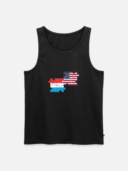 Luxembourg USA Flag American Luxembourger - Men's Premium Organic Tank Top - black