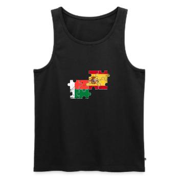 Madagascar Espagne Vintage Drapeau Malgache - Débardeur bio Premium Homme - noir - Devant - AI Model Male 178 light (178cm)