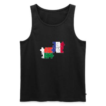 Madagascar France Vintage Drapeau Malgache - Débardeur bio Premium Homme - noir - Devant - AI Model Male 178 light (178cm)
