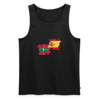 Maldives Espagne Drapeau espagnol Maldivien - Débardeur bio Premium Homme - noir - Devant - Michal (187cm)