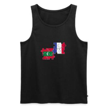 Maldives France Vintage Drapeau Maldivien - Débardeur bio Premium Homme - noir - Devant - Michal (187cm)