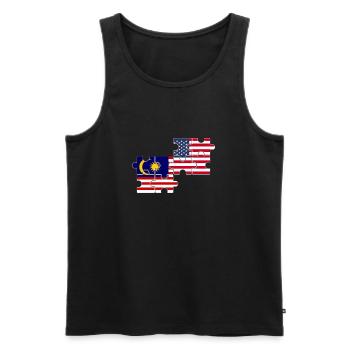 Malaysia USA Flagge Amerikanisch Malaysisch - Männer Premium Bio Tank Top - Schwarz - Vorne - AI Model Male 178 light (178cm)