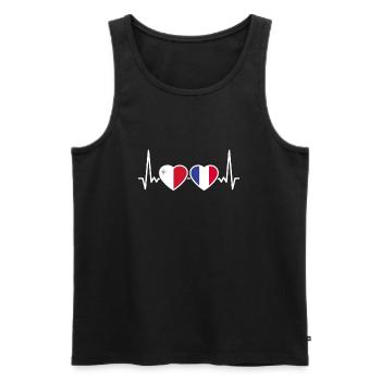 Malta Frankreich Herzschlag Flagge Maltesisch - Männer Premium Bio Tank Top - Schwarz - Vorne - AI Model Male 178 light (178cm)